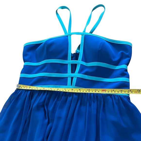 Aidan Mattox Blue Strappy Gown Size 12 – Formal Dress with Cutouts | summer maxi - Picture 4 of 15